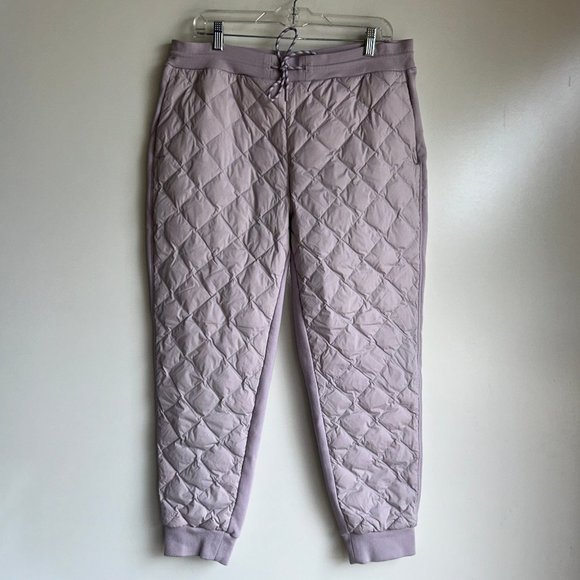 ATHLETA Solstice Apres Ski Down Quilted Shasta Purple Joggers Size 16 ~EUC - Picture 1 of 10